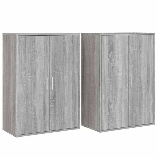 vidaXL Aparadores 2 uds madera de ingenier&iacute;a gris Sonoma 60x31x84 cm