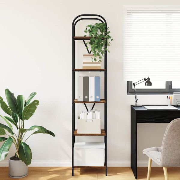 vidaXL Estante de libros Roble ahumado 40 x 30 x 183 cm