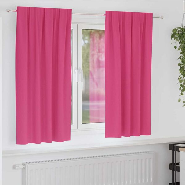 vidaXL Cortinas Opacas con Anillas 2 pcs Rosa Brillante 175 x 140 cm