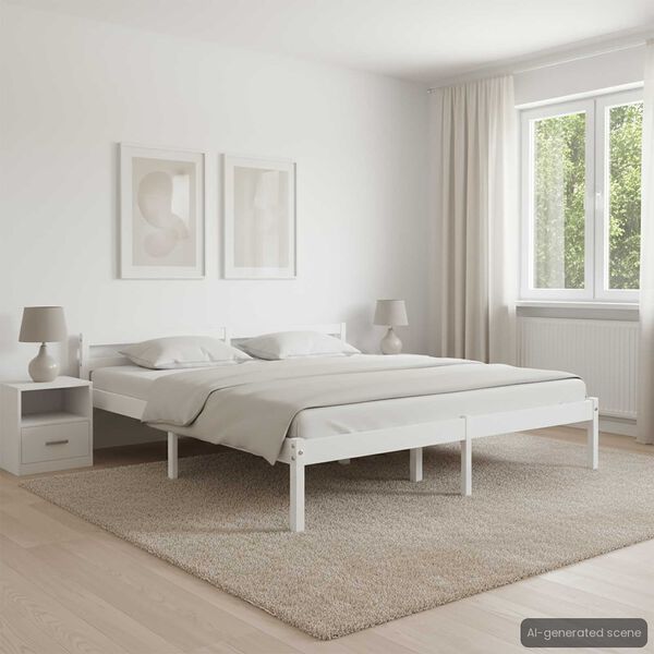 vidaXL Estructura de cama sin colchón madera de pino blanco 180x200 cm