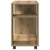 vidaXL Mesa auxiliar con ruedas madera roble Sonoma 70x35x60 cm