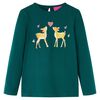 Camiseta infantil de manga larga verde oscuro 104