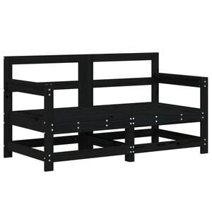 vidaXL Sof&aacute;s de esquina de jard&iacute;n 2 uds madera maciza de pino negro