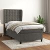 vidaXL Cama box spring con colch&oacute;n terciopelo gris oscuro 90x190 cm