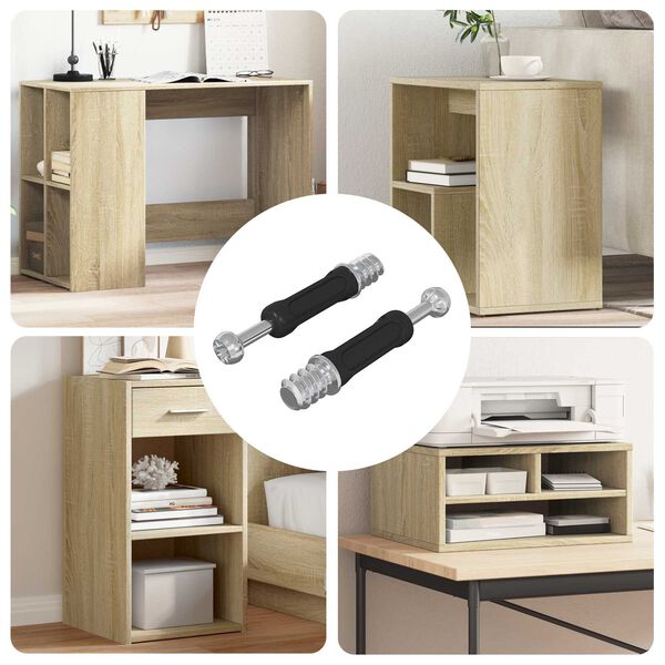 vidaXL Tornillo de Cerradura de Caj&oacute;n 2 pcs Plata y Negro M6 x 40 mm