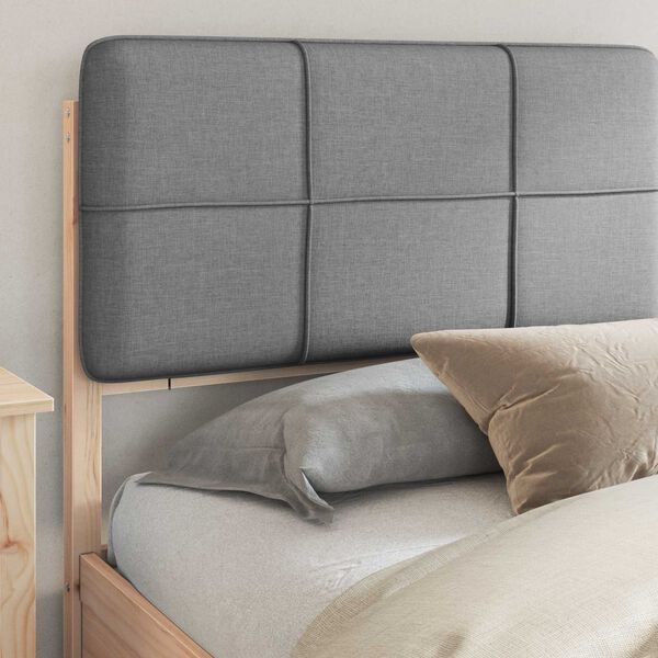 vidaXL Estructura de Cama con Cabecera Tapizada Gris Claro