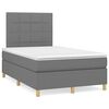 vidaXL Cama box spring con colch&oacute;n tela gris oscuro 120x190 cm
