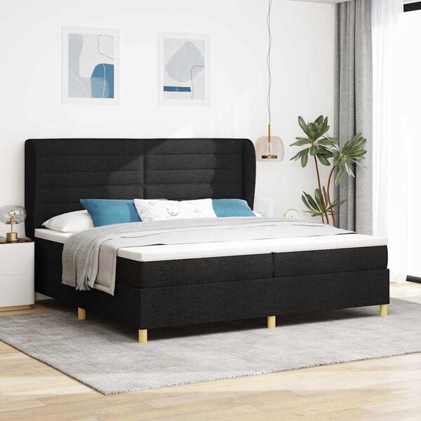 vidaXL Cama con Somier y Colch&oacute;n Gris Oscuro 90x190 cm de Tela Negro