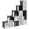 vidaXL Estanter&iacute;a de cubos con 15 compartimentos y puertas PP negro