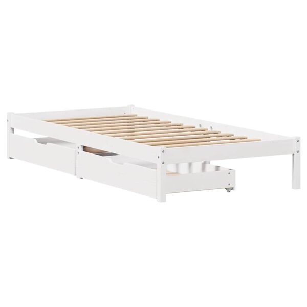 vidaXL Estructura de cama sin colchón madera maciza blanca 90x190 cm