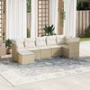 vidaXL Set sof&aacute;s de jard&iacute;n 7 piezas y cojines rat&aacute;n sint&eacute;tico beige