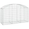 vidaXL Cesta de gaviones forma arco hierro galvanizado 150x50x80/100cm