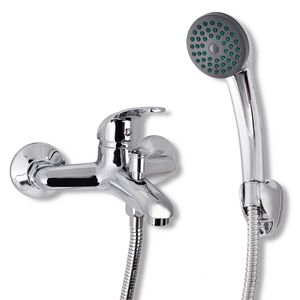 vidaXL Kit de grifo mezclador para ducha de ba&ntilde;o cromado