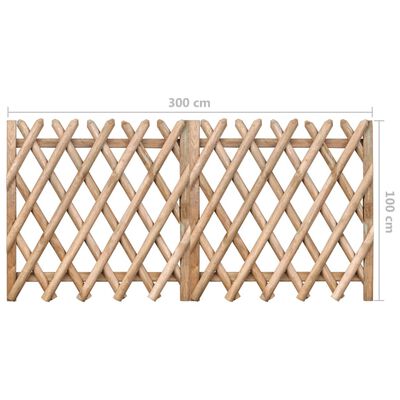 vidaXL Puertas de valla 2 uds madera pino impregnada 300x100 cm