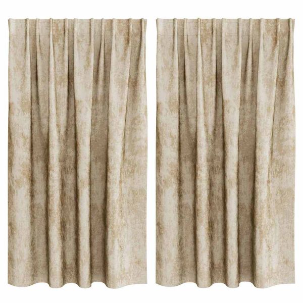 vidaXL Cortinas de Terciopelo 2 pcs Crema 140 x 140 cm Terciopelo