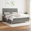 vidaXL Cama box spring con colch&oacute;n tela gris oscuro 160x200 cm