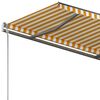 vidaXL Toldo de pie retr&aacute;ctil manual amarillo y blanco 350x250 cm