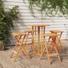 vidaXL Mesa y taburetes altos plegables 5 piezas madera maciza de teca