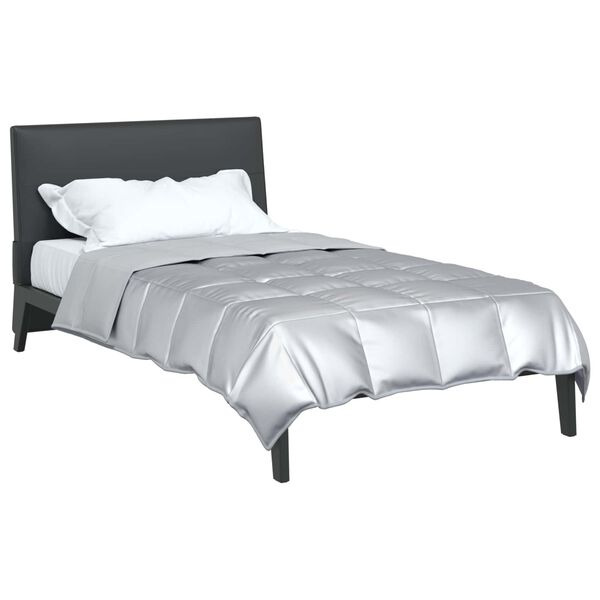 vidaXL Edred&oacute;n de Verano Plateado 200 x 155 cm Sat&eacute;n y Microfibra