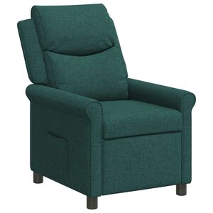 vidaXL Sill&oacute;n reclinable Verde oscuro 69 x 93 x 102 cm Tela