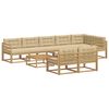 vidaXL Conjunto de sof&aacute;s de exterior 9 uds. y Beige Poli&eacute;ster