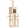 vidaXL &Aacute;rbol para gatos con postes de sisal Crema 180 cm