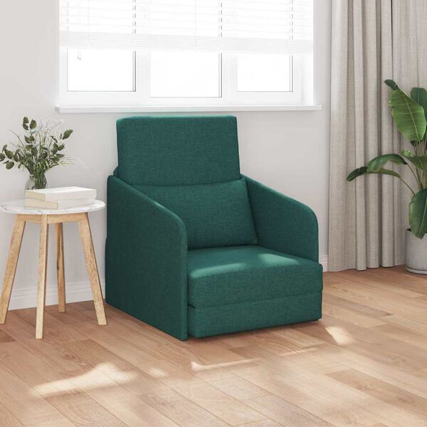 vidaXL Sof&aacute; cama Verde oscuro 65 x 80 x 83 cm tela