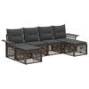 vidaXL Conjunto de sof&aacute;s de jard&iacute;n 6 pcs Gris rat&aacute;n sint&eacute;tico