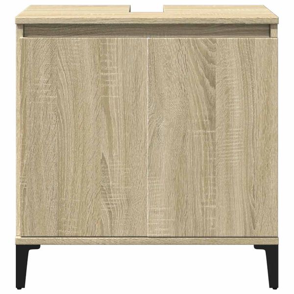 vidaXL Armario de lavabo madera contrachapada roble Sonoma 58x33x60 cm