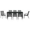 vidaXL Conjunto de Comedor de Jard&iacute;n 9 pcs Negro