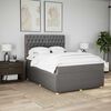 vidaXL Cama box spring con colch&oacute;n tela gris taupe 140x190 cm