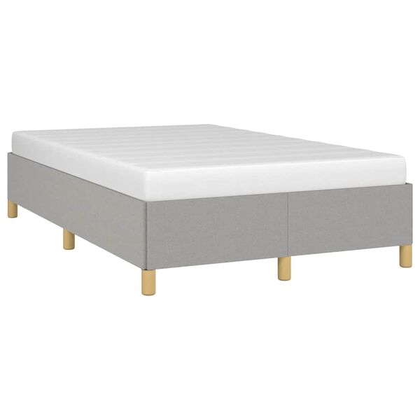 vidaXL Estructura de cama sin colch&oacute;n tela gris claro 120x190 cm