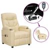 vidaXL Sill&oacute;n de masaje el&eacute;ctrico tela color crema