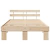 vidaXL Estructura de cama Natural 135 x 190 cm Madera de pino macizo