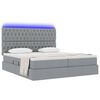 vidaXL Cama con tira de luces LED Gris Claro 180 x 200 cm tela