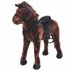 vidaXL Caballo de peluche de pie marr&oacute;n oscuro XXL