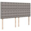 vidaXL Cama box spring con colch&oacute;n tela gris taupe 200x200 cm
