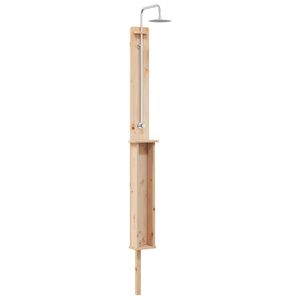 vidaXL Ducha exterior 246 cm Madera maciza de pino y acero inoxidable