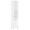 vidaXL Aparador alto madera contrachapada blanco brillo 34,5x34x180 cm