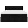 vidaXL Cama otomana con colchón tela negra 140x200 cm