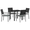 vidaXL Conjunto de Comedor de Jard&iacute;n 5 uds. Negro y Gris Claro