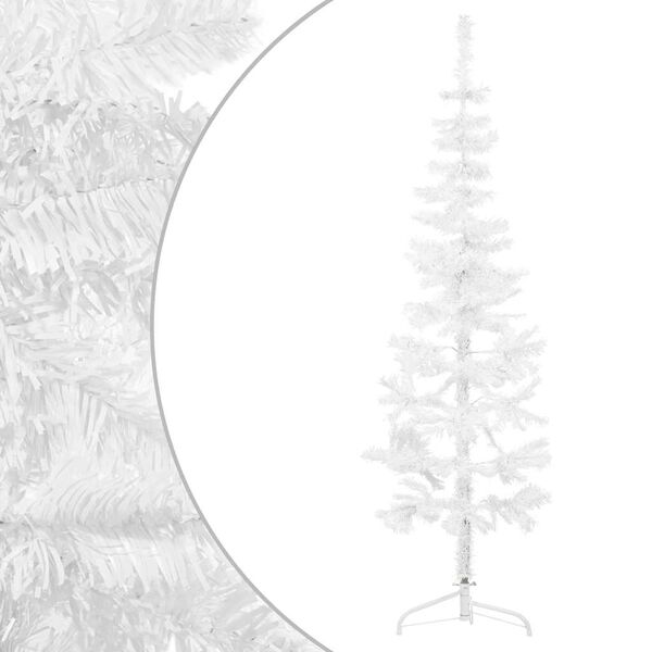 vidaXL Medio &aacute;rbol de Navidad artificial con soporte blanco 120 cm