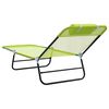 vidaXL Tumbona plegable 1-persona Verde 182 x 55 x 85.5cm Metal
