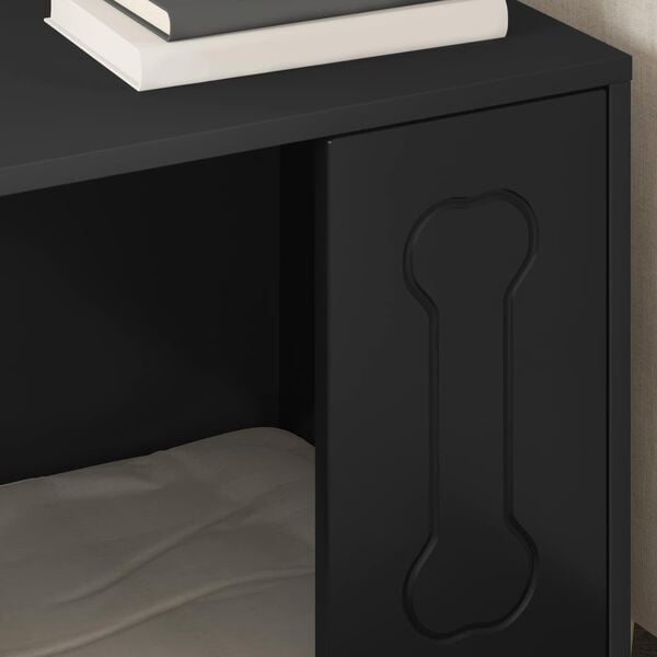 vidaXL Casa para perros Negro 44 x 42 x 49 cm Madera de ingenier&iacute;a