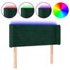 vidaXL Cabecero con LED de terciopelo verde oscuro 103x16x78/88 cm