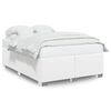 vidaXL Estructura de cama sin colch&oacute;n cuero sint&eacute;tico blanco 140x190cm