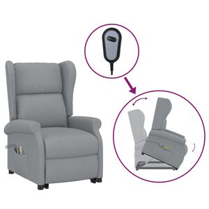 vidaXL Sillón de masaje elevable tela gris claro
