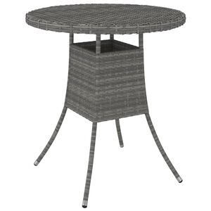 vidaXL Mesa de jard&iacute;n rat&aacute;n sint&eacute;tico gris 70x70x73 cm