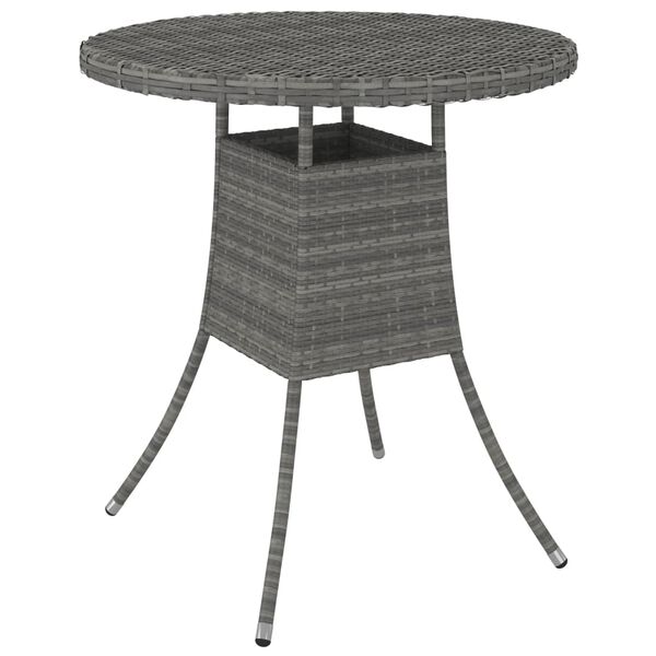 vidaXL Mesa de jard&iacute;n rat&aacute;n sint&eacute;tico gris 70x70x73 cm