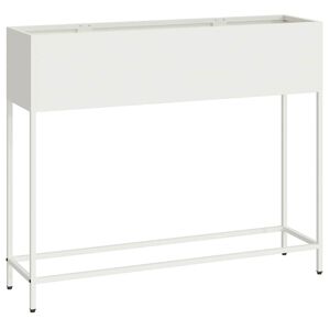 vidaXL Jardinera Elevada Blanco 100 x 26 x 82 cm Acero